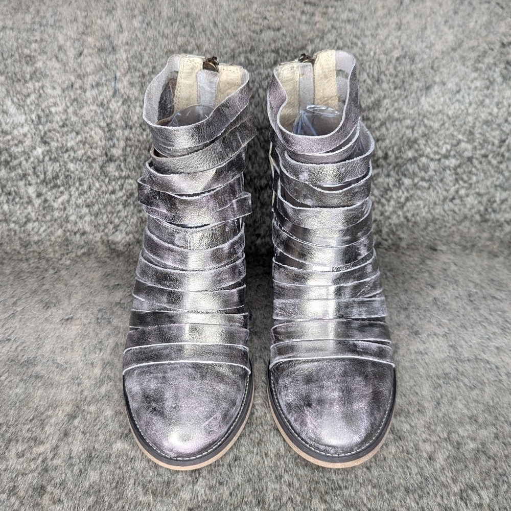 Free People Hybrid Strappy Bootie Metallic Silver Women's 7.5 - Picture 2 of 13